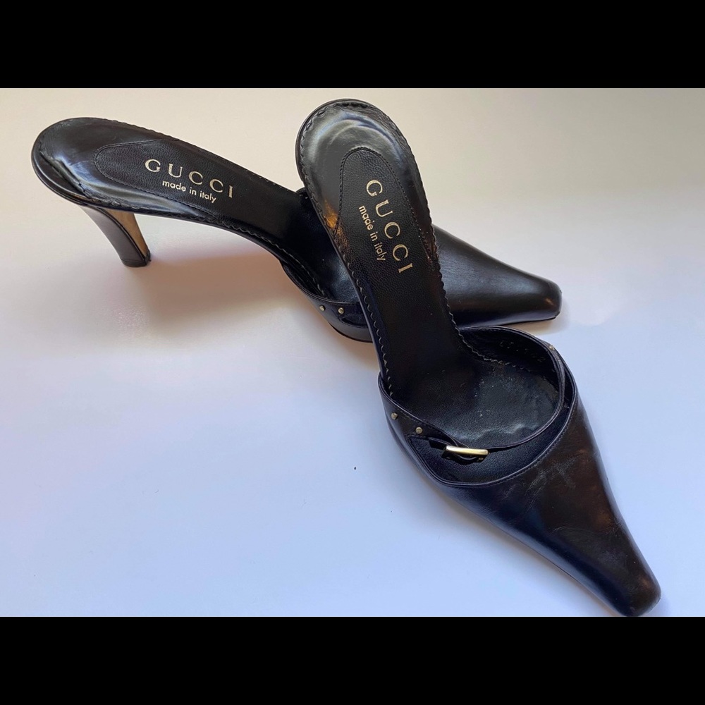 Gucci Black Leather Mules - Picture 3 of 5
